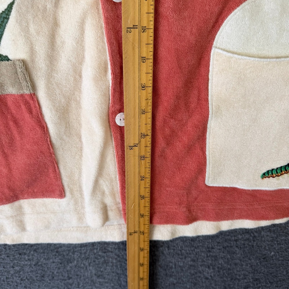 Tombolo El Gusano Terry Cloth Cabana Shirt Mens Small Coral Cream Agave Mezcal - Picture 7 of 11